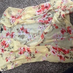 Yellow tunic with floral print
